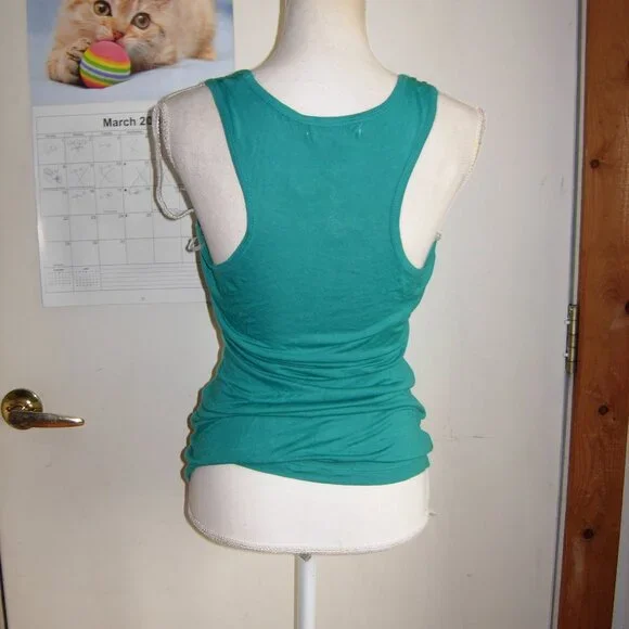arden b studded front turquoise blue tank top S - Picture 4 of 4